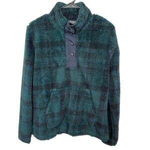 🥑5/$25 Eddie Bauer Pemba Snap shaggy fleece soft cozy Pullover M